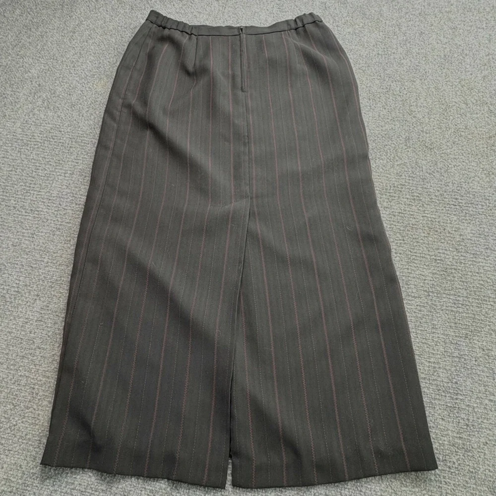VTG Norton McNaughton Suit Blazer 12 Skirt 14 Black Pinstripe Maxi‎ Y2K Modest